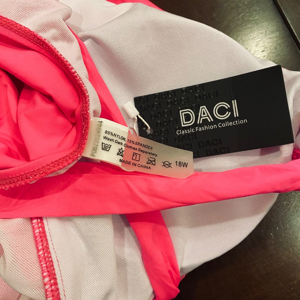 NWT Daci Tummy Control High Neck Bathing Suit For Plus Size Women-Neon sz 18w - Picture 7 of 8
